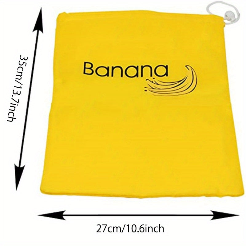 Yellow Banana Storage Bag to keep your bananas fresh and prevent ripening. This lightweight and washable bag is perfect for storing vegetables and fruits. Durable and convenient, this kitchen supply will help keep your produce fresh longer.