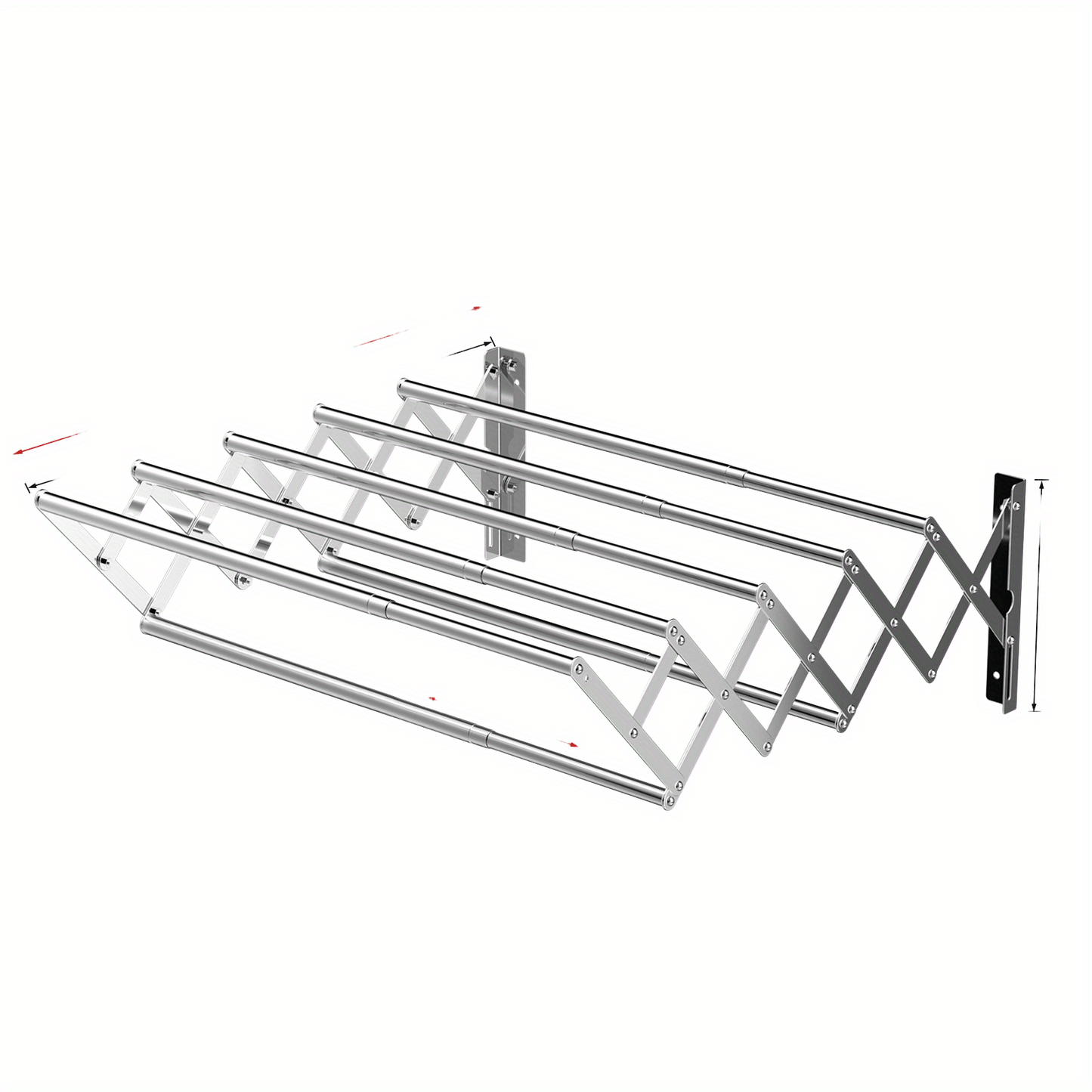 Wall Mounted Clothes Drying Rack, Space-Saving Collapsible Rack with Towel Bar, Multi-Functional Design