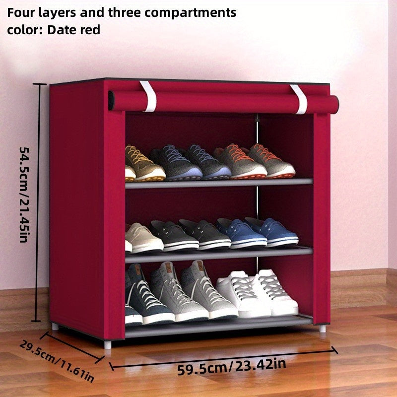 F Style Simple Shoe Rack with Dust-proof Storage and Multi-layer design