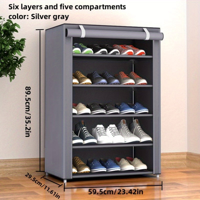 F Style Simple Shoe Rack with Dust-proof Storage and Multi-layer design