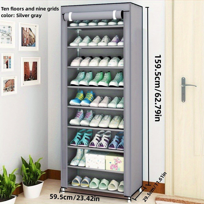 F Style Simple Shoe Rack with Dust-proof Storage and Multi-layer design