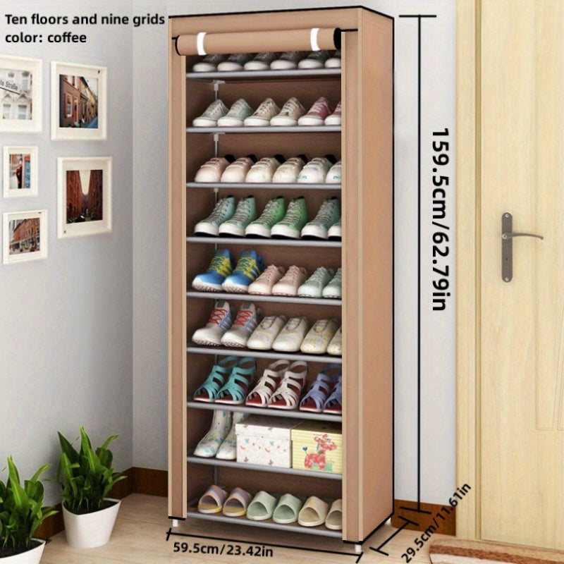 F Style Simple Shoe Rack with Dust-proof Storage and Multi-layer design