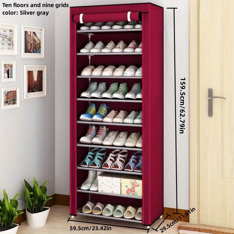 F Style Simple Shoe Rack with Dust-proof Storage and Multi-layer design