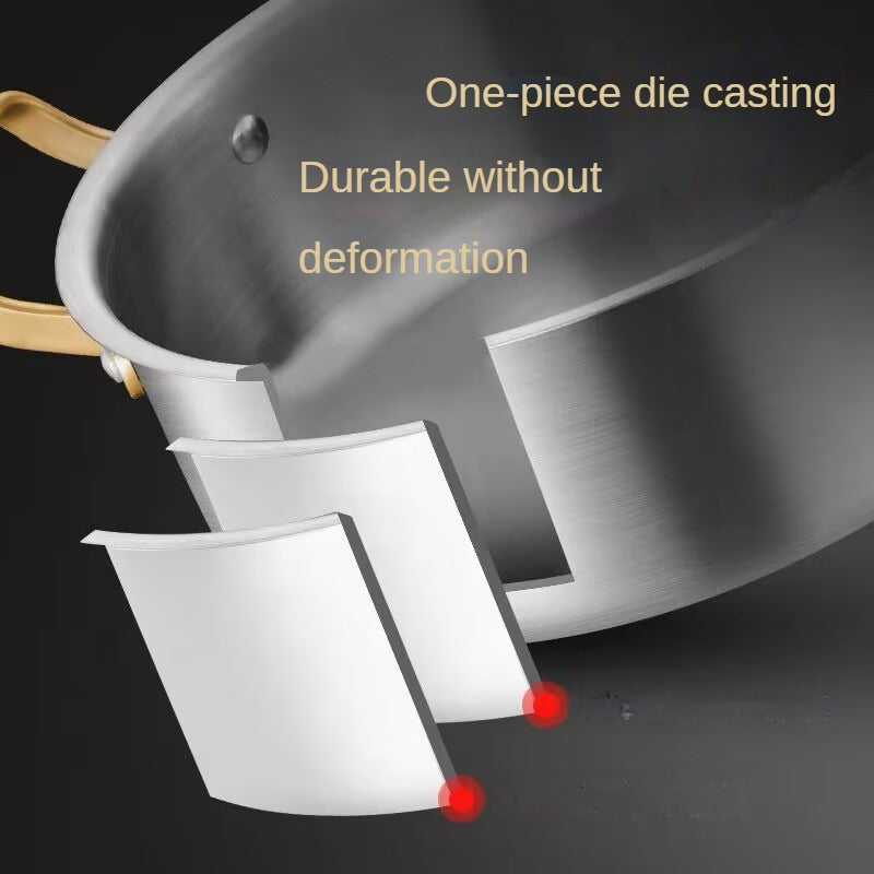 Набор из одной нержавеющей стальной кастрюли, включая многофункциональную пароварку, утолщенную трехслойную кастрюлю для супа, горячую кастрюлю, интегрированную кастрюлю для пара и другие кухонные принадлежности.
