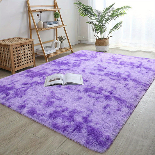 Luxurious Shag Area Rug: This modern plush fuzzy rug is perfect for adding comfort and style to any room. It is machine washable and non-shedding, making it ideal for use in the bedroom or as a bedside rug. The non-slip shaggy design is perfect for