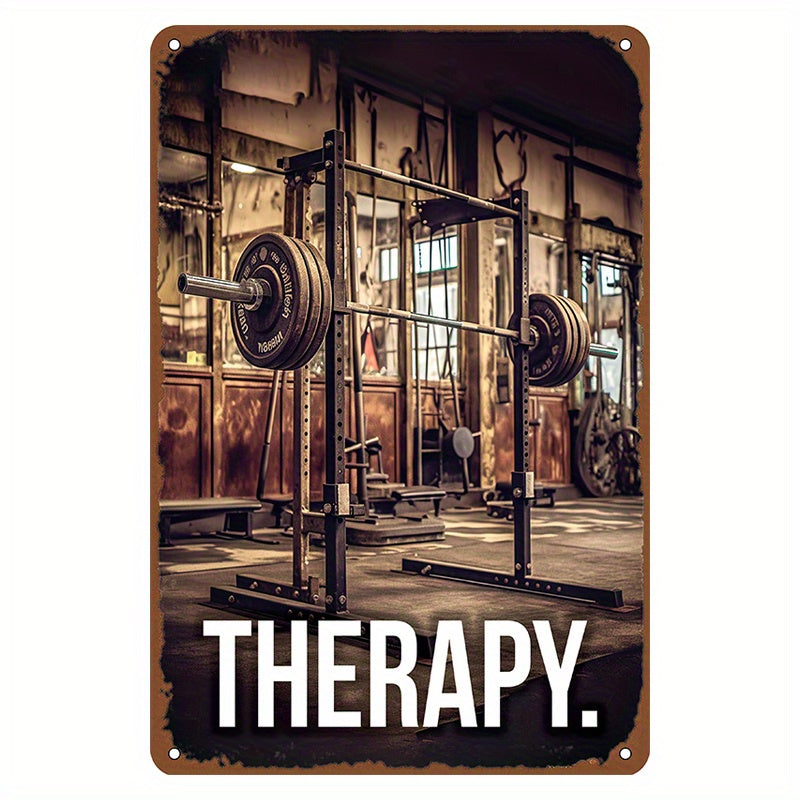 Metal Sign for your Gym Room, Fitness Therapy Tin Sign, Perfect for Home Décor