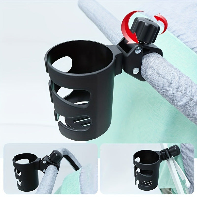 360° Universal Cup Holder That Rotates for Strollers, Prams, and Wheelchairs