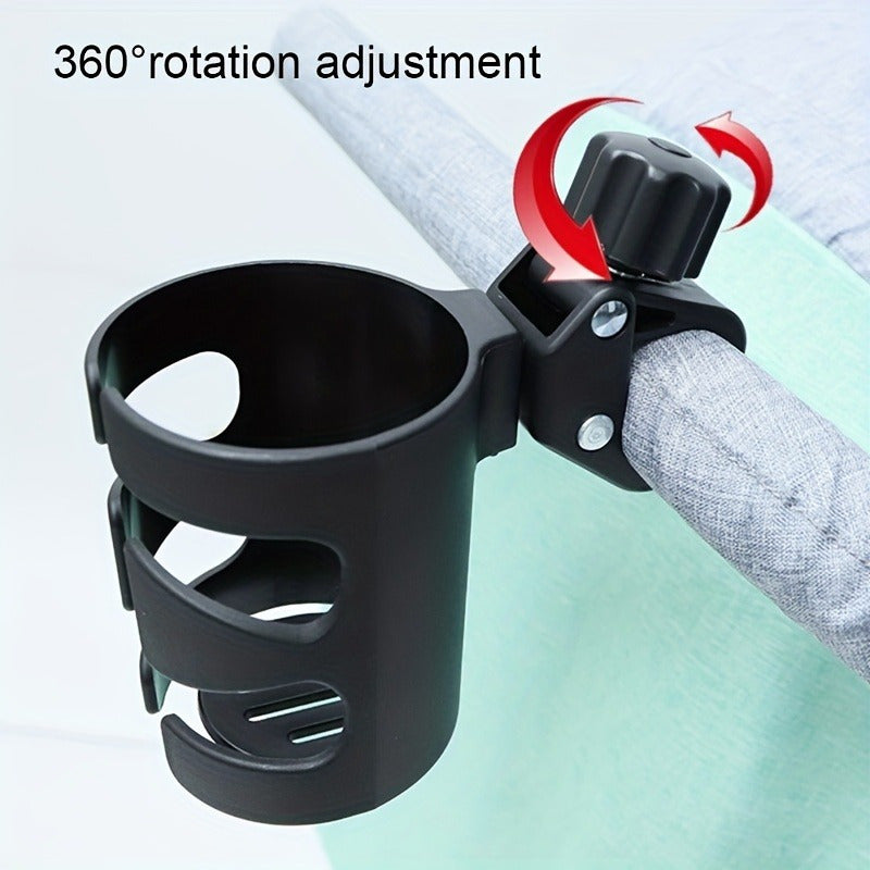 360° Universal Cup Holder That Rotates for Strollers, Prams, and Wheelchairs