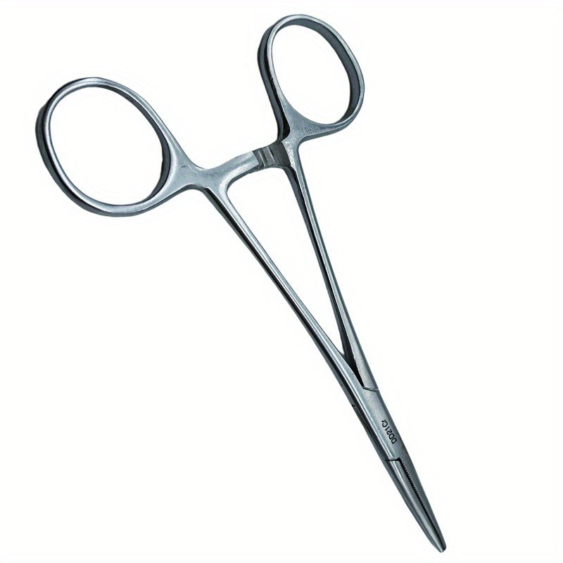 1pc Stainless Steel Hemostatic Forceps with Curved/Straight Tips, Ergonomic Handles, Durable Metal Construction.