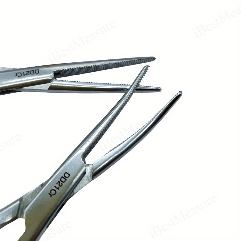 1pc Stainless Steel Hemostatic Forceps with Curved/Straight Tips, Ergonomic Handles, Durable Metal Construction.