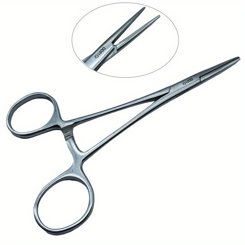 1pc Stainless Steel Hemostatic Forceps with Curved/Straight Tips, Ergonomic Handles, Durable Metal Construction.