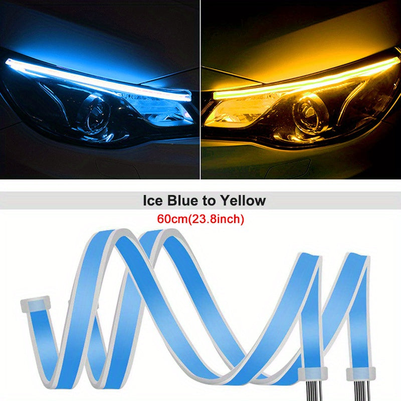 2x 12V Car Decoration Light Strips with Startup Scanning, Super Bright LEDs, Atmosphere Light, Modification Light Guide.