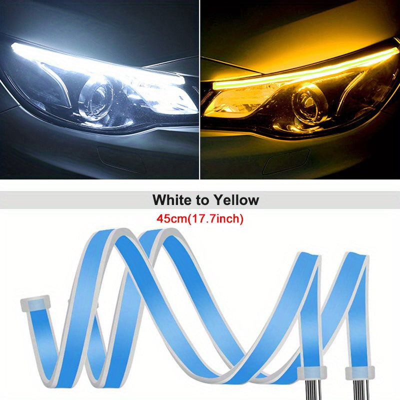 2x 12V Car Decoration Light Strips with Startup Scanning, Super Bright LEDs, Atmosphere Light, Modification Light Guide.