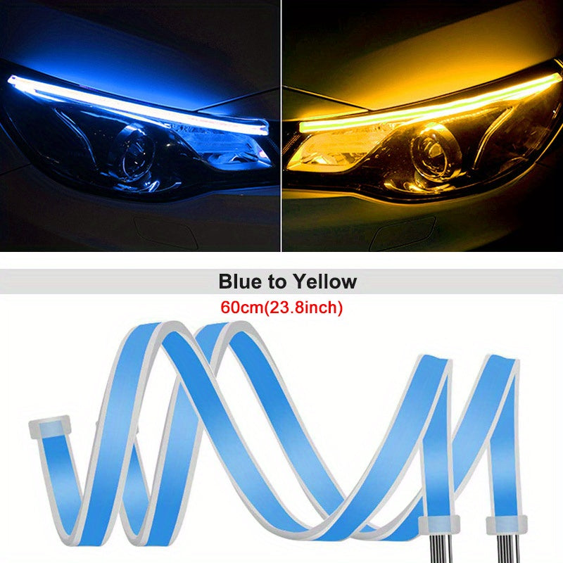 2x 12V Car Decoration Light Strips with Startup Scanning, Super Bright LEDs, Atmosphere Light, Modification Light Guide.