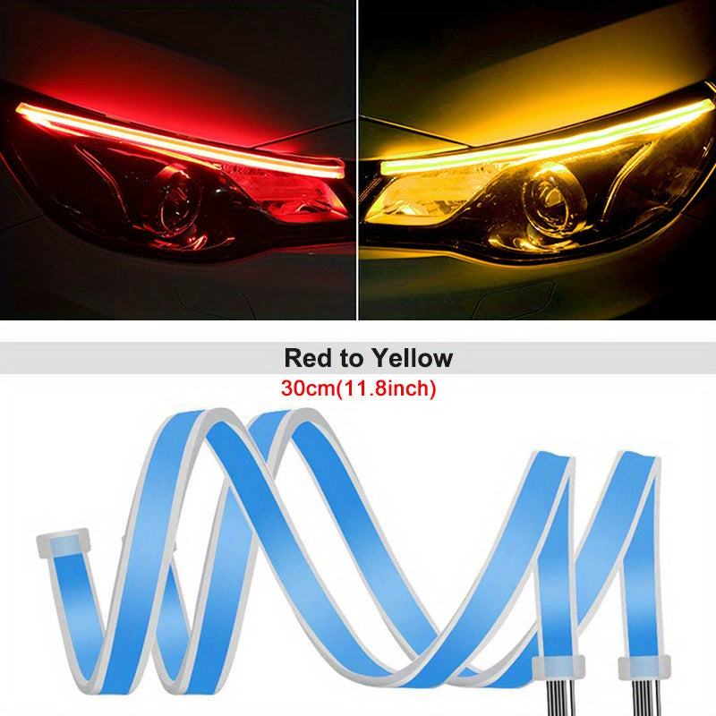 2x 12V Car Decoration Light Strips with Startup Scanning, Super Bright LEDs, Atmosphere Light, Modification Light Guide.