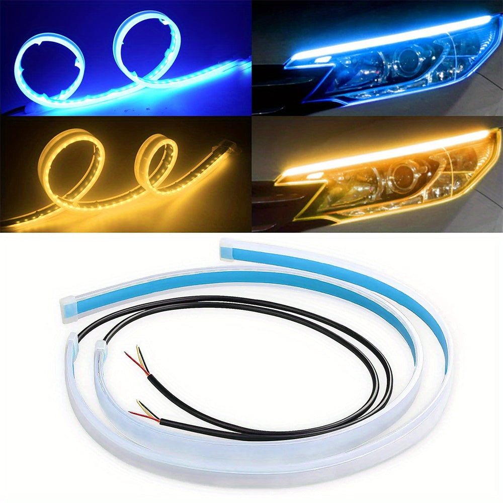 2x 12V Car Decoration Light Strips with Startup Scanning, Super Bright LEDs, Atmosphere Light, Modification Light Guide.