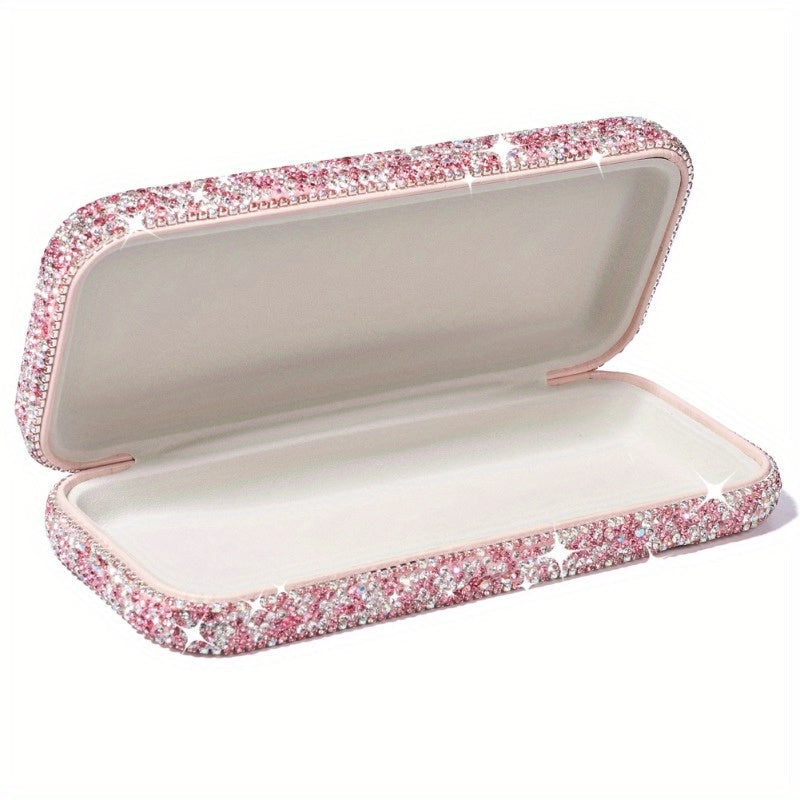 Sparkling Rhinestone Glasses Case: A Stylish Organizer for Sunglasses and Reading Glasses