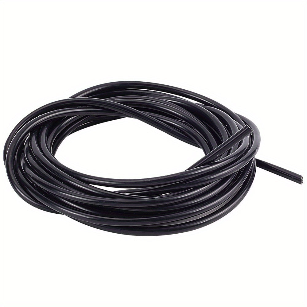 Purchase 1 Roll of Black High Temperature Silicone Vacuum Tubing Hose with inner diameter of 3/16 inch (5mm) and outer diameter of 1/8 inch (3mm), ideal for automotive and pipeline use. Perfect for car accessories and home supplies.