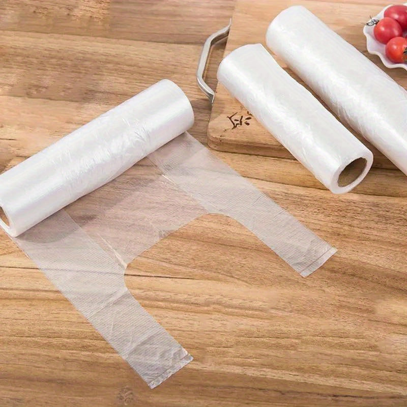 Keep your food fresh on-the-go with 100 leak-proof fresh-keeping bags! These portable disposable shopping bags are perfect for storing produce and other kitchen supplies. Say goodbye to spoiled food with these reusable plastic storage bags.