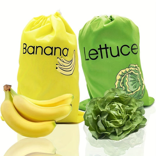 Ripening Bag for Bananas and Lettuce - Durable, Washable, and Food-Safe. Lightweight plastic storage bag perfect for preserving fresh produce. A must-have kitchen essential for keeping your bananas fresh.