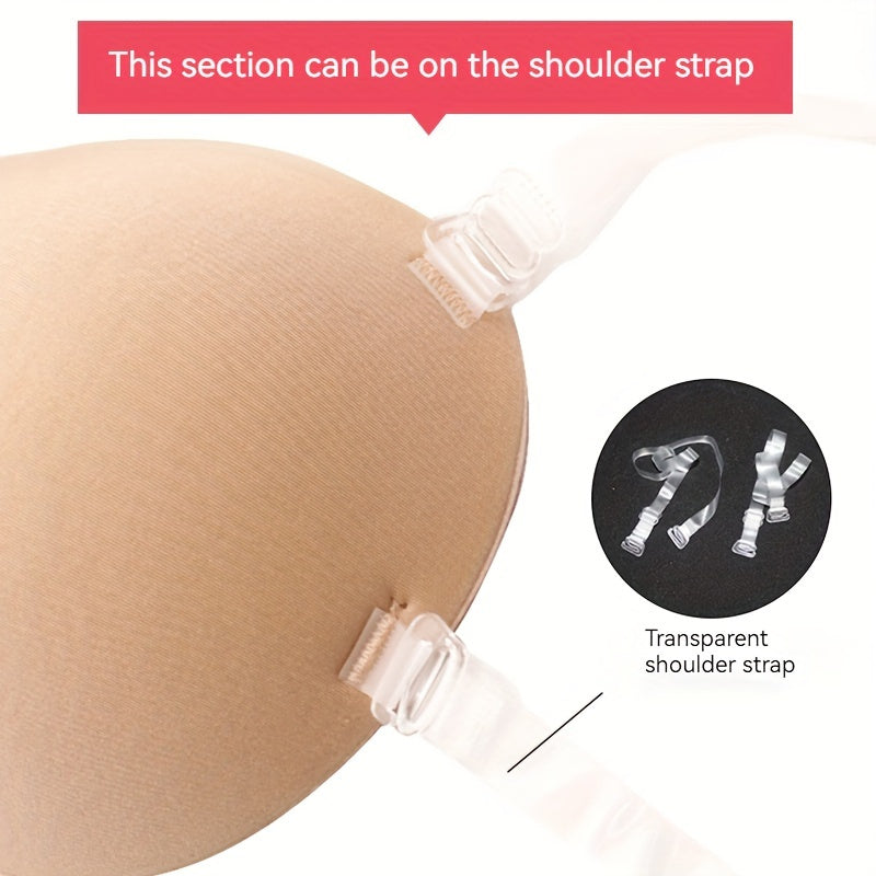 Self-adhesive silicone nipple covers for women's lingerie, hand-washable wireless bra accessories.