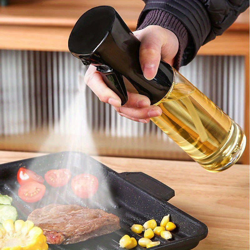 Oil Spray Bottle Kitchen Cooking Olive Oil Dispenser Camping BBQ Baking Vinegar Soy Sauce Sprayer Containers 300ml, Multipurpose Oil Dispenser Bottle Sprayer for Air Fryer, Salad, Grilling, and Frying Kitchen Accessories