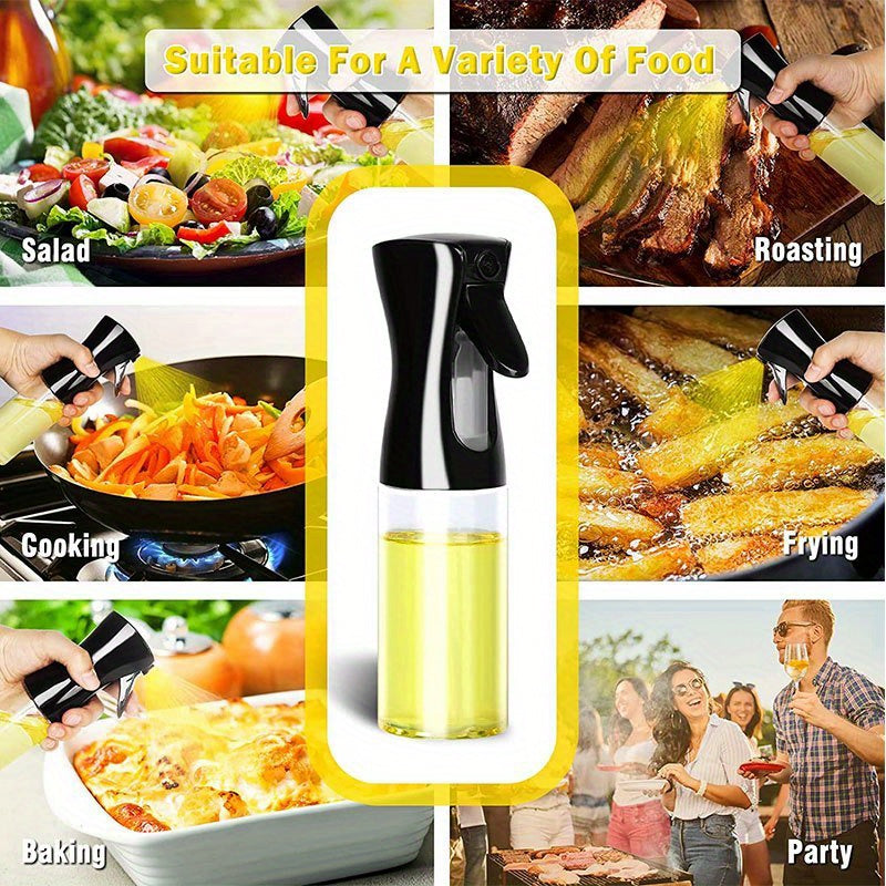 Oil Spray Bottle Kitchen Cooking Olive Oil Dispenser Camping BBQ Baking Vinegar Soy Sauce Sprayer Containers 300ml, Multipurpose Oil Dispenser Bottle Sprayer for Air Fryer, Salad, Grilling, and Frying Kitchen Accessories