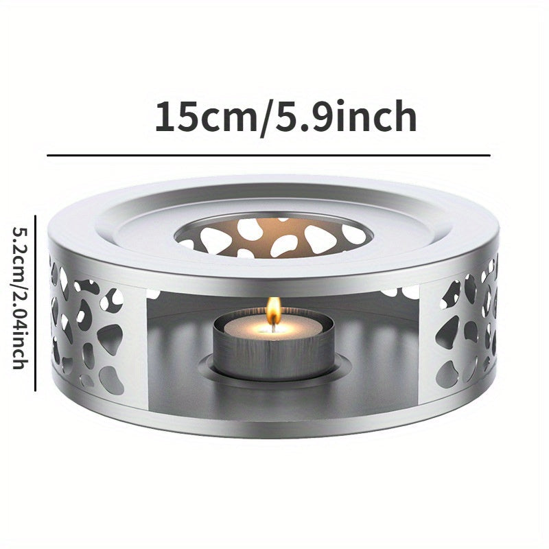 Simple stainless steel tea warmer and coffee stove for a Japanese tea ceremony, perfect for keeping tea and coffee warm. Can also be used as a candle heater.