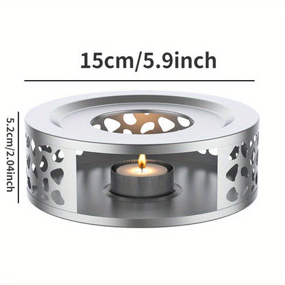 Simple stainless steel tea warmer and coffee stove for a Japanese tea ceremony, perfect for keeping tea and coffee warm. Can also be used as a candle heater.