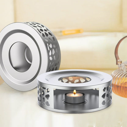 Simple stainless steel tea warmer and coffee stove for a Japanese tea ceremony, perfect for keeping tea and coffee warm. Can also be used as a candle heater.