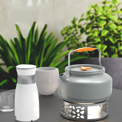 Simple stainless steel tea warmer and coffee stove for a Japanese tea ceremony, perfect for keeping tea and coffee warm. Can also be used as a candle heater.