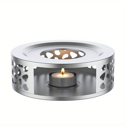 Simple stainless steel tea warmer and coffee stove for a Japanese tea ceremony, perfect for keeping tea and coffee warm. Can also be used as a candle heater.