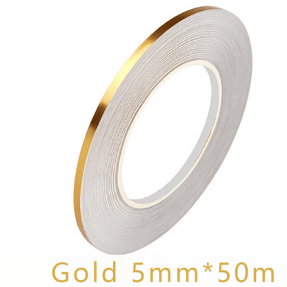 1 Roll Brushed Golden Silvery Floor Edging, 50m, Waterproof Seam Wall Stickers, Self-Adhesive Resin Tile Tape for Home Decoration.