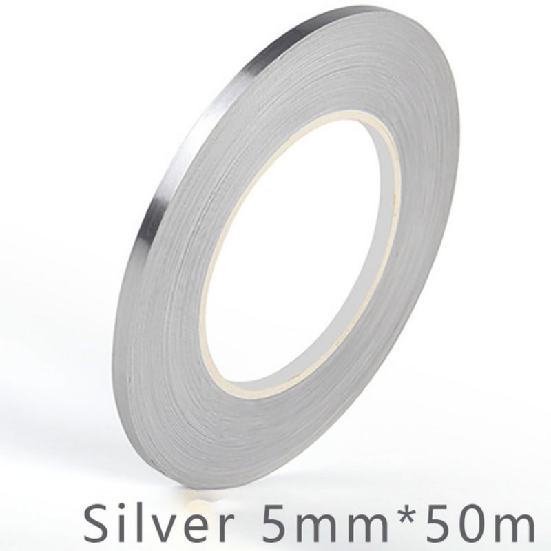 1 Roll Brushed Golden Silvery Floor Edging, 50m, Waterproof Seam Wall Stickers, Self-Adhesive Resin Tile Tape for Home Decoration.