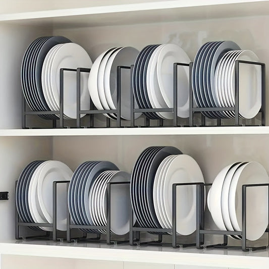 Stainless Steel Plate Drain Holder: Space-Saving Dish Rack for Plates, Cutting Boards, and Pot Lids - Vertical Cupboard Storage Organizer for Kitchen Accessories