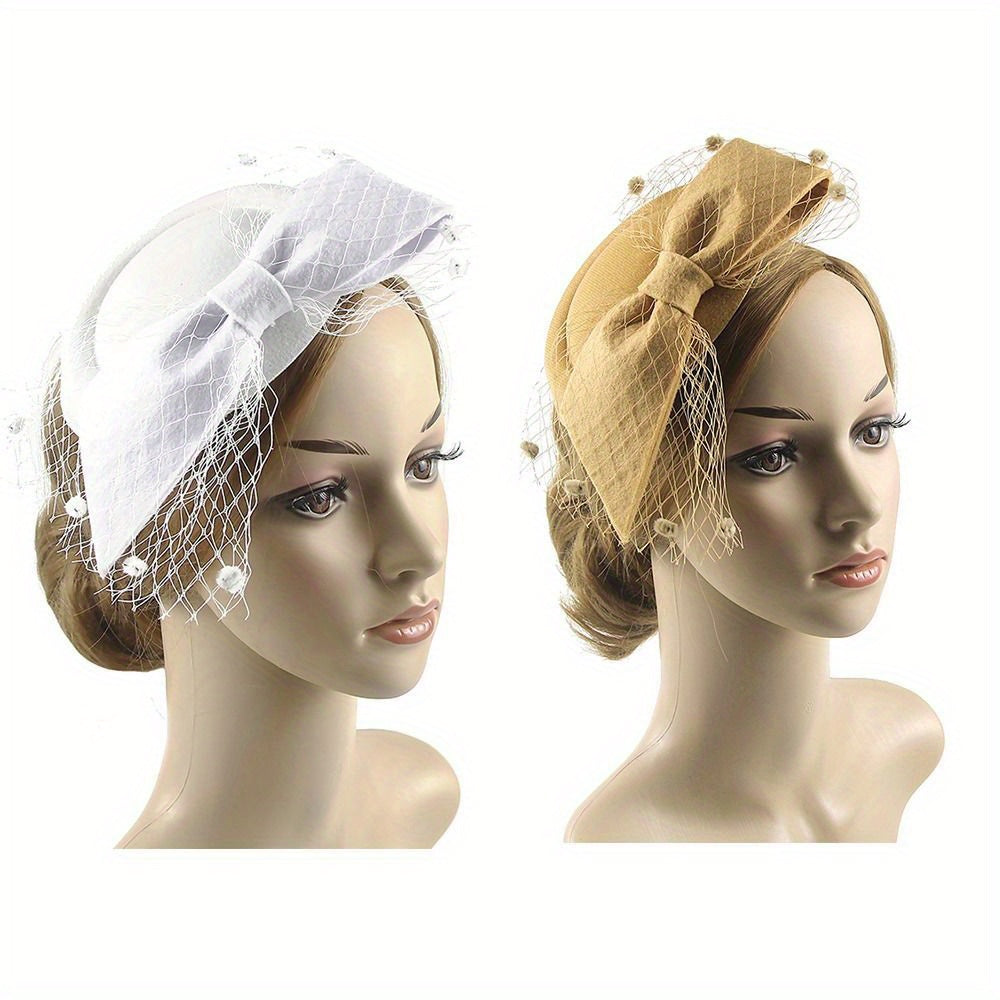 Stylish Faux Feather Mesh Headband with Clip - Ideal for Bridal, Wedding & Cocktail Tea Parties