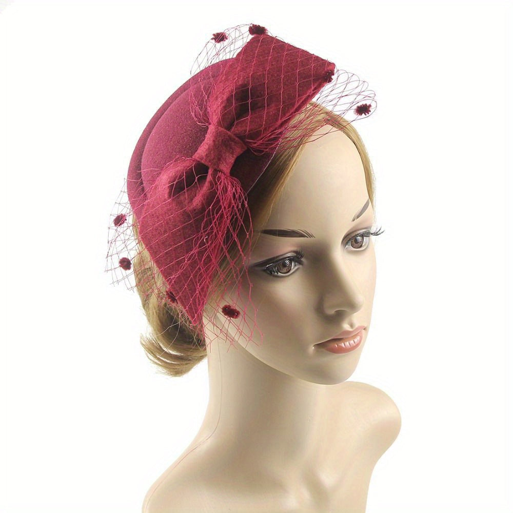 Stylish Faux Feather Mesh Headband with Clip - Ideal for Bridal, Wedding & Cocktail Tea Parties