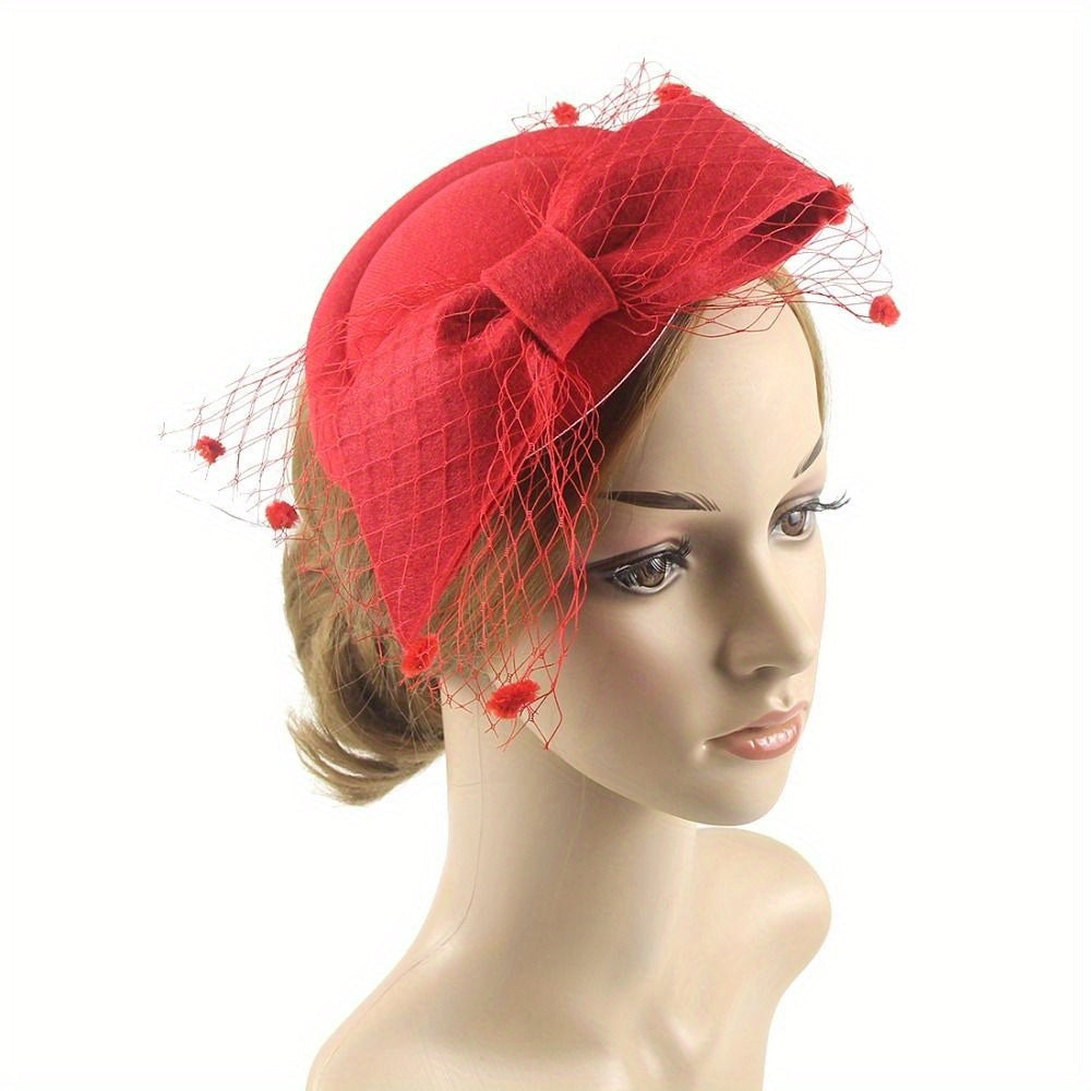 Stylish Faux Feather Mesh Headband with Clip - Ideal for Bridal, Wedding & Cocktail Tea Parties