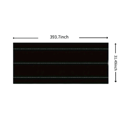 1 Roll of Agricultural Weed Control Mulch in black plastic, with widths of 59.99cm, 79.98cm, 100.0cm, 119.99cm, and 149.99cm, and a length of 10.0 meters