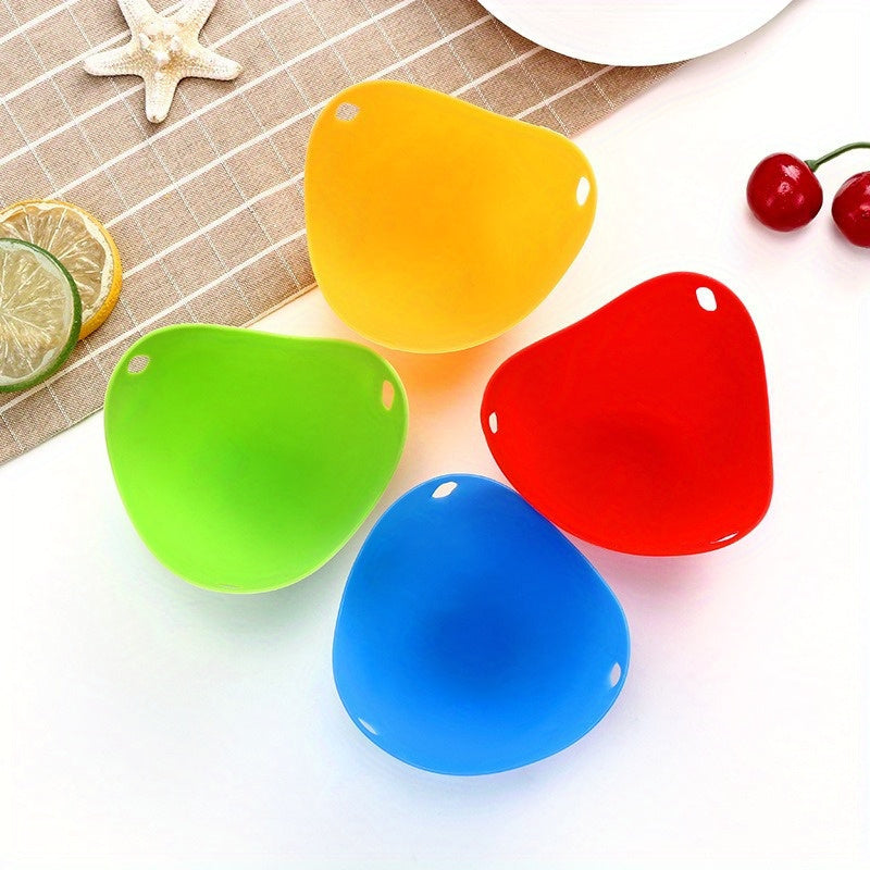 Silicone Egg Poacher Mold Set of 4, Multipurpose Kitchen Mold for Ice Cream, Pudding, Soap, Cake, and Egg Steaming, Ideal for Home and Restaurant Use, Essential Kitchen Gadgets and Accessories