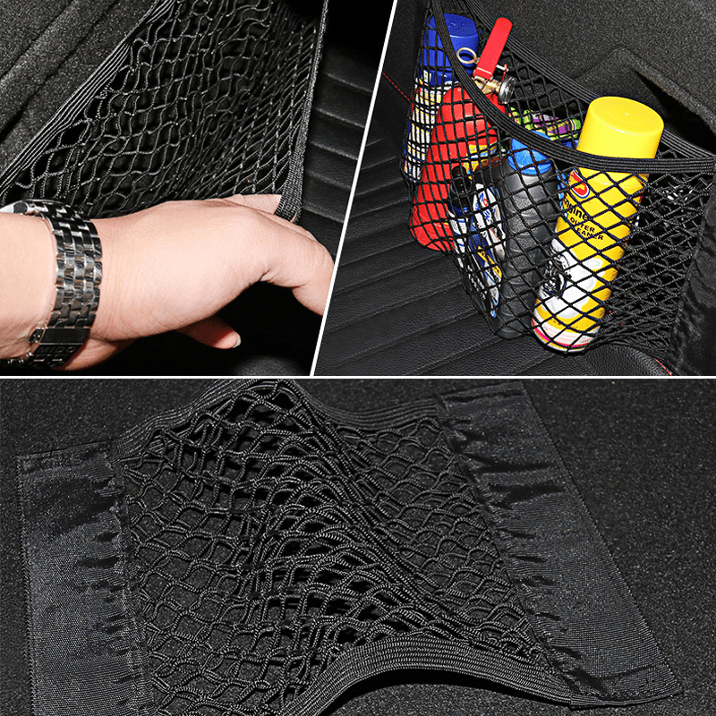 Universal car trunk seat mesh net organizer.