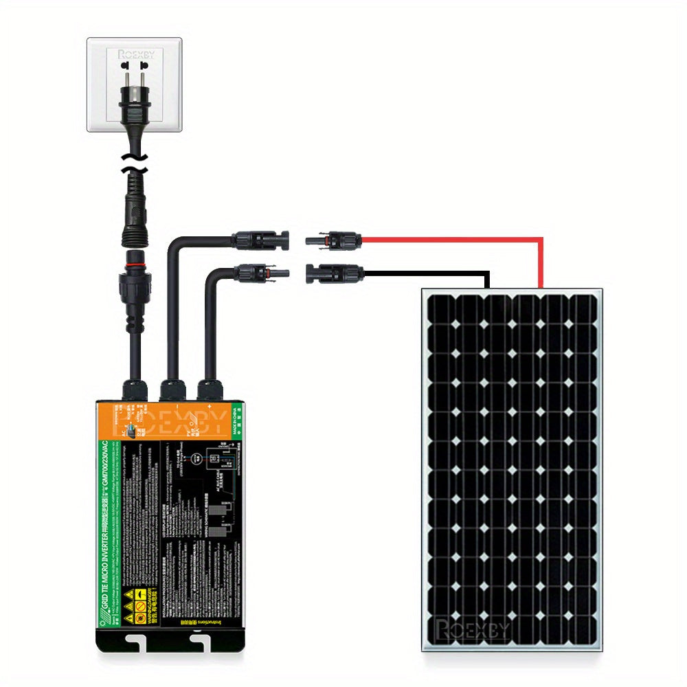 ROEXBY Solar PV Grid Tie Micro Inverter, 300W-700W, DC18V-50V to AC110V-280V, High-Efficiency Power Conversion for Home & Office, Micro Grid Inverter, 350W-600W, Solar Input, AC80V-220V