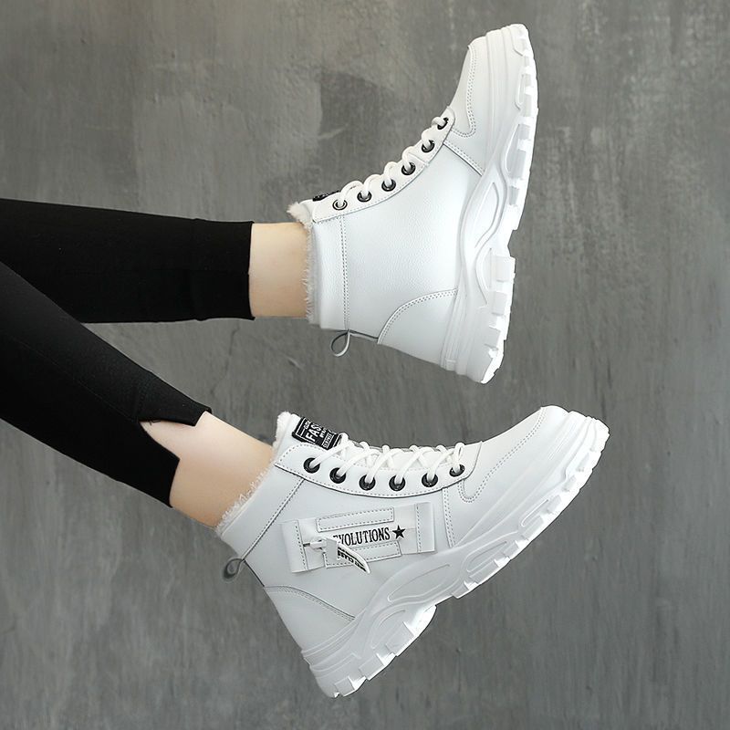 Cozy ankle boots for women, lace-up sneakers for winter warmth, outdoor short boots.