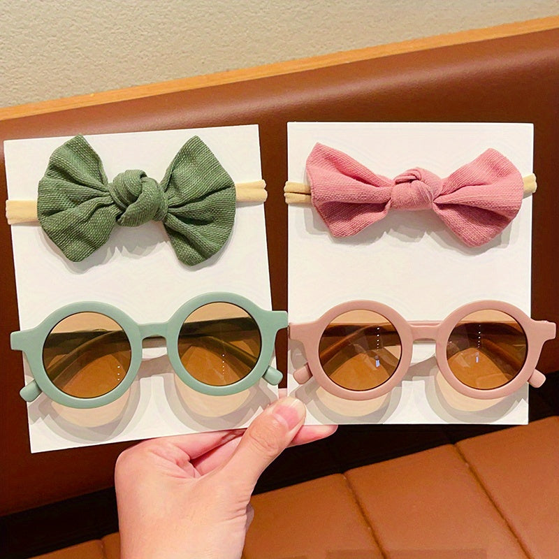 Set of 2 Children Girls fashion glasses & Headband, perfect for parties, holidays, and photography, great gift idea.