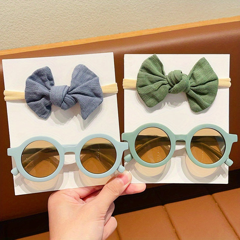 Set of 2 Children Girls fashion glasses & Headband, perfect for parties, holidays, and photography, great gift idea.