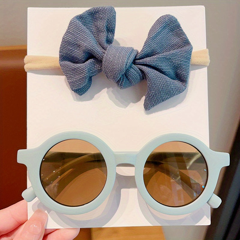 Set of 2 Children Girls fashion glasses & Headband, perfect for parties, holidays, and photography, great gift idea.