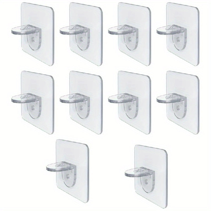 10pcs Cabinet Shelf Brackets for organized storage in kitchen, bedroom, bathroom, and office.