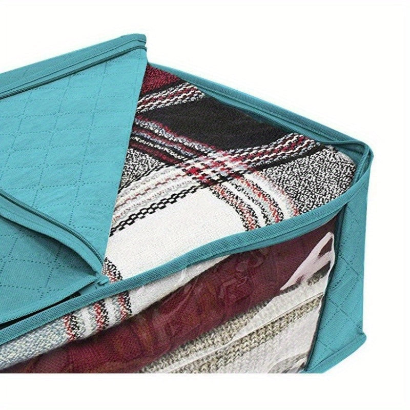 Folding Storage Box for Organizing Quilts and Clothes in Non-Woven Wardrobe, Sealed for Dust Proof Storage