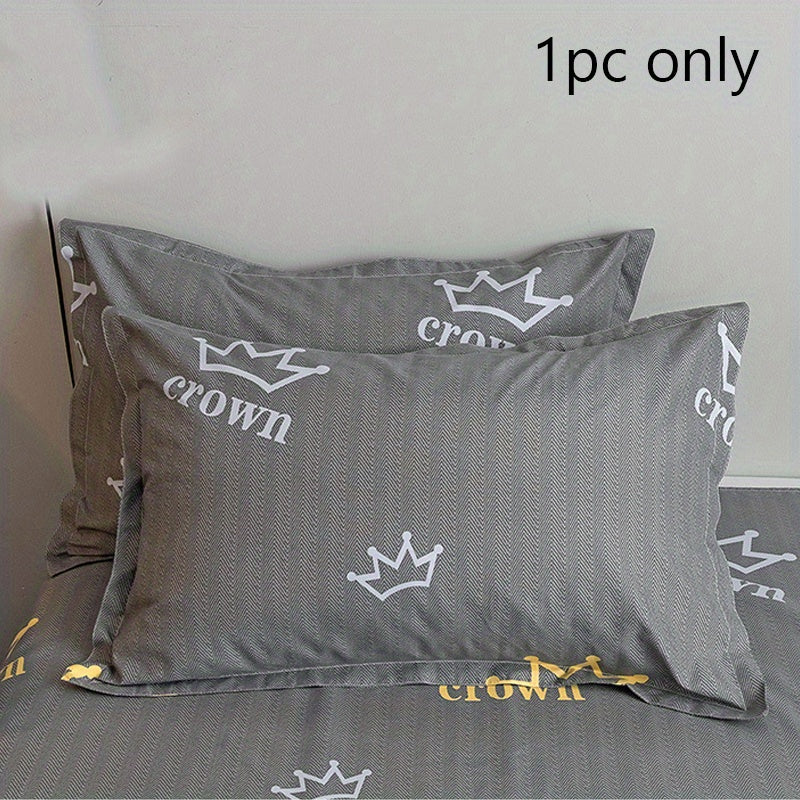 Luxurious Brushed Polyester Pillowcase featuring Stylish Crown, Avocado, Strawberry, and Star Designs - Resistant to Wrinkles, Fading, and Stains, with Envelope Closure - Size: 48.01x73.99cm