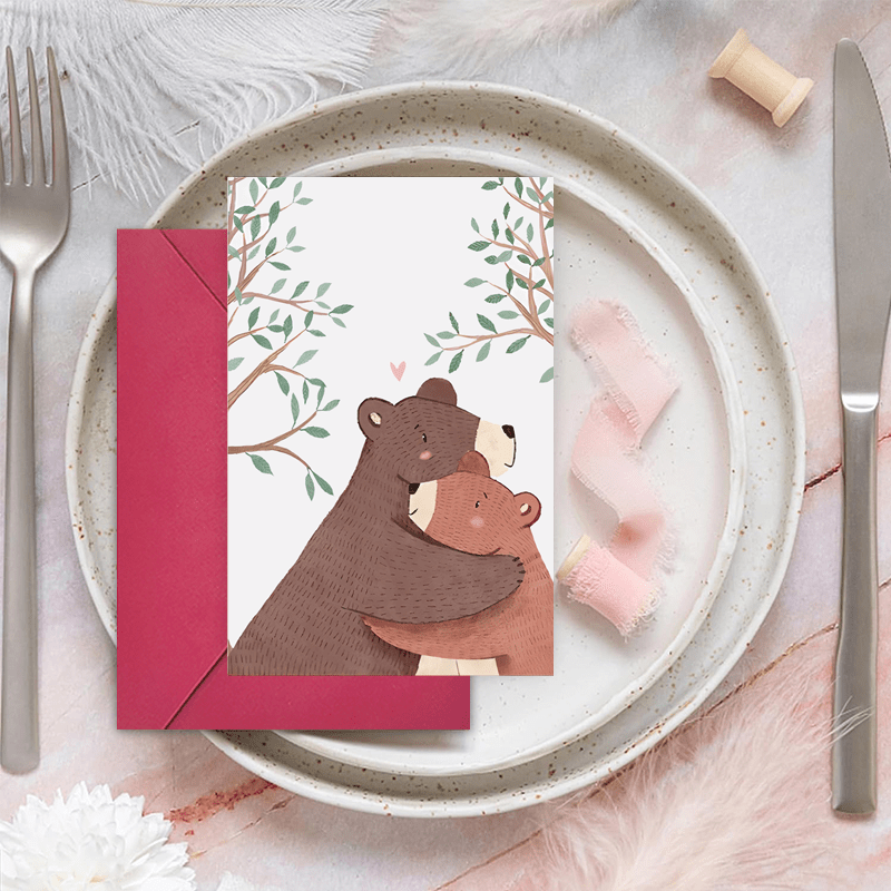 Cute Mama Bear Funny Mother's Day Greeting Card - Perfect for Mum's Birthday or Eid Al-Adha Mubarak!